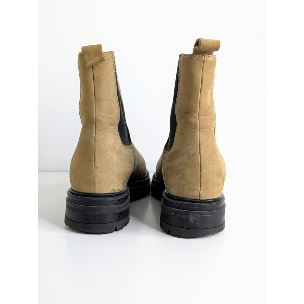 Jenni Kayne Brooklyn Lug Chelsea Boot 39 Walnut Tan Suede Leather Pull On 8.5 - Picture 4 of 14